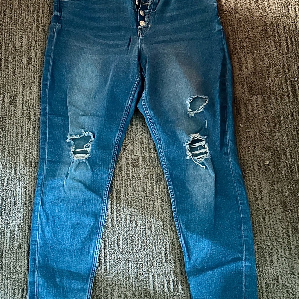 GAP Blue High Rise Distressed Jeans
